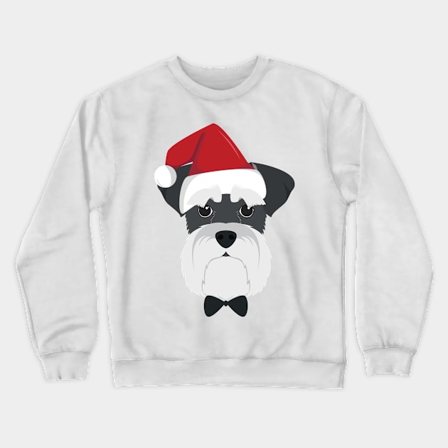 Schnauzer Dog With Red Santa's Hat Funny Xmas Gift Crewneck Sweatshirt by salemstore